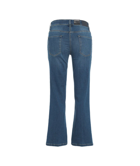 Flared Jeans Cropped 'Paris' #blu