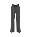 Pantaloni gamba larga in glen check 'Ava' #grigio