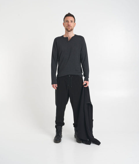 Pantaloni chino con coulisse #nero