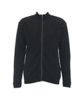 Cardigan a costine con zip #nero