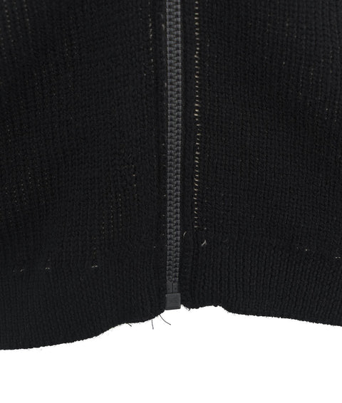 Cardigan a costine con zip #nero