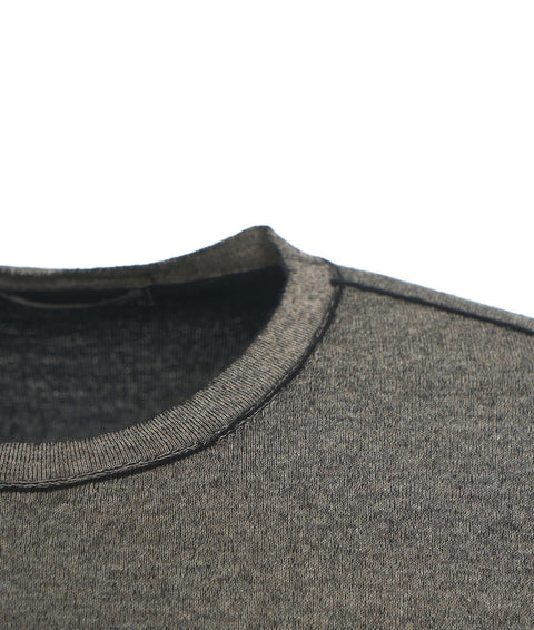 Maglia in misto lana vergine con dettagli cuciture #grigio