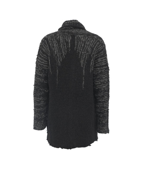 Cardigan oversize in misto alpaca #nero