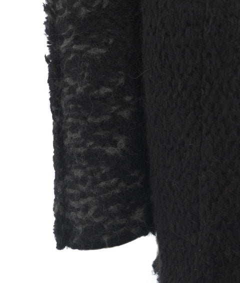 Cardigan oversize in misto alpaca #nero