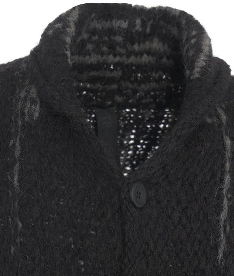 Cardigan oversize in misto alpaca #nero