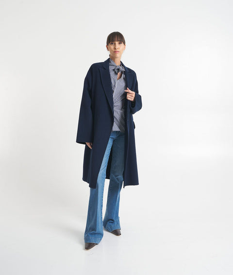 Cappotto in misto lana #blu