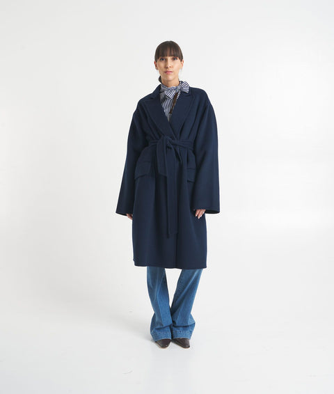 Cappotto in misto lana #blu