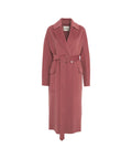 Cappotto doppiopetto in misto lana con cintura #rosa