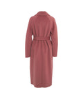 Cappotto doppiopetto in misto lana con cintura #rosa