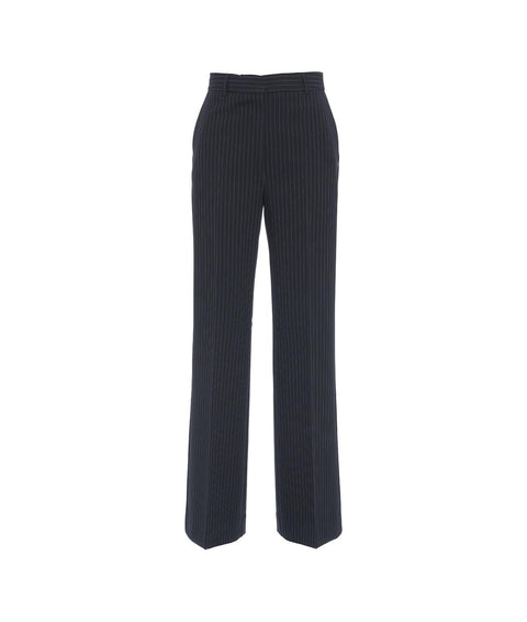 Pantaloni a gamba larga con gessato #blu