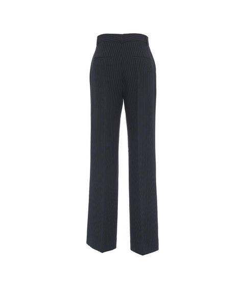 Pantaloni a gamba larga con gessato #blu