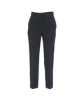 Pantaloni cropped con gessato #blu