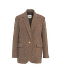 Blazer monopetto in misto lana #marrone