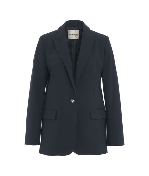 Blazer a un bottone in misto lana #blu