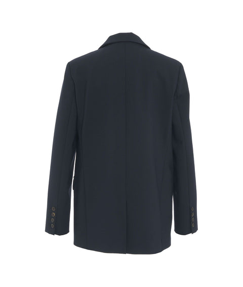 Blazer a un bottone in misto lana #blu