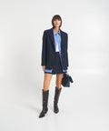 Blazer a un bottone in misto lana #blu