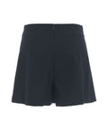 Skort mini a trapezio in misto lana #blu