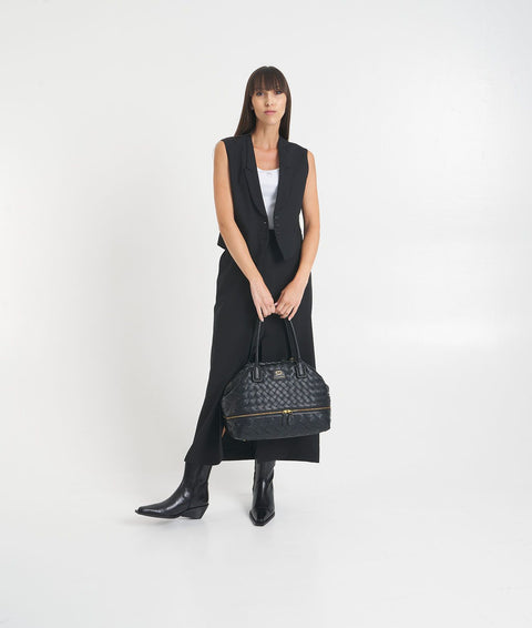 Gilet monopetto con revers #nero