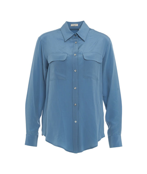 Camicia in seta #blu