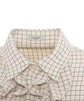 Camicia a quadri con volant #beige