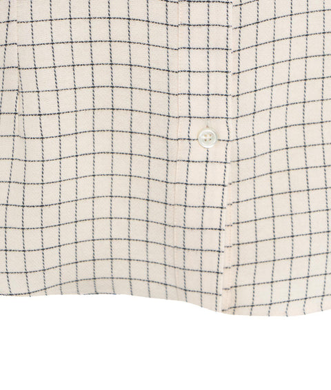 Camicia a quadri con volant #beige