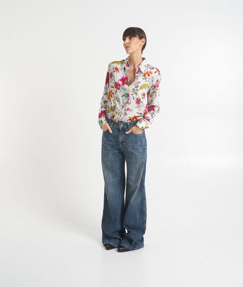 Blusa con stampa floreale #multicolore