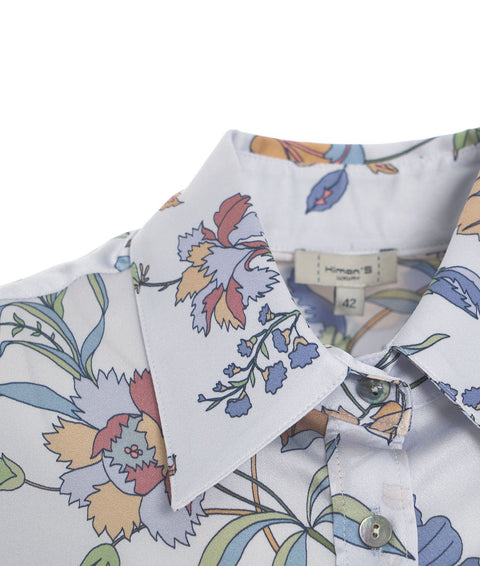 Blusa con stampa floreale #blu