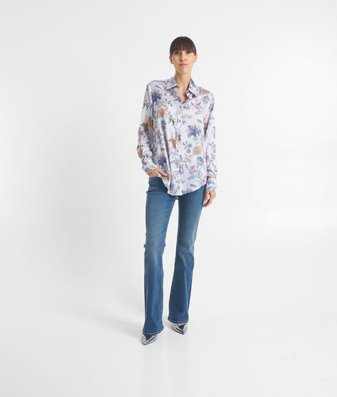 Blusa con stampa floreale #blu