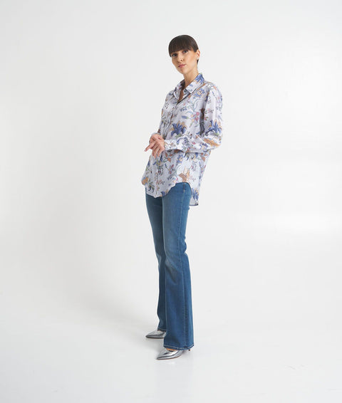 Blusa con stampa floreale #blu