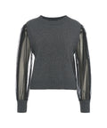 Maglione con tulle #grigio