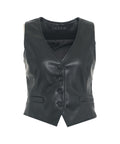 Gilet in ecopelle #nero