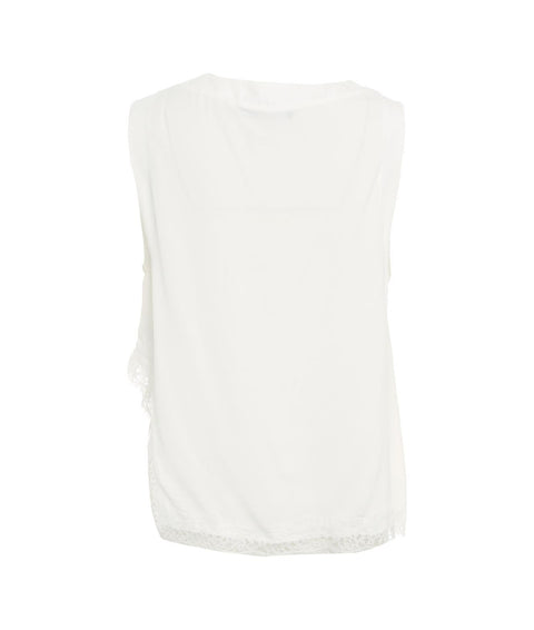 Top con pizzo #bianco