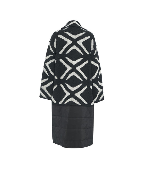 Cappotto in maglia con inserti #nero