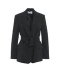 Einreiher Blazer mit Taillenband #nero