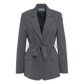 Blazer monopetto con cintura in vita #grigio