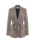 Blazer monopetto con cintura in vita #grigio