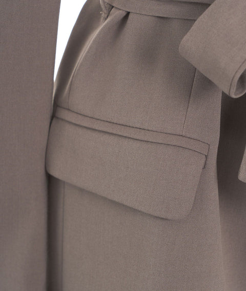 Blazer monopetto con cintura in vita #grigio