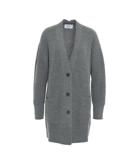 Cardigan a maglia in misto lana #grigio