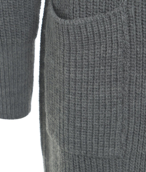 Cardigan a maglia in misto lana #grigio