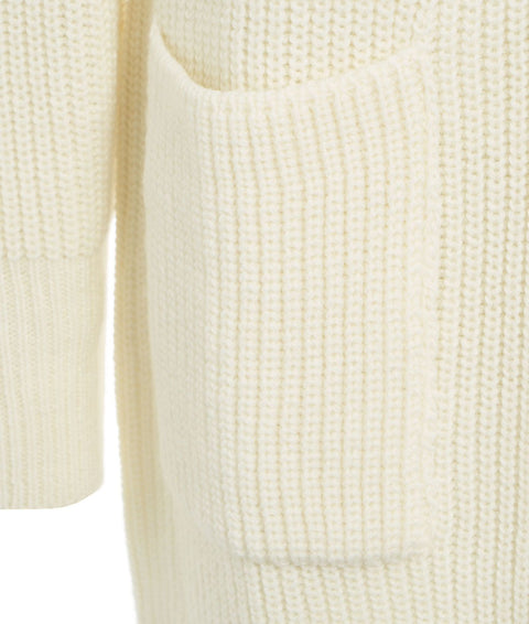 Cardigan a maglia in misto lana #bianco