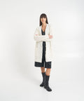 Cardigan a maglia in misto lana #bianco