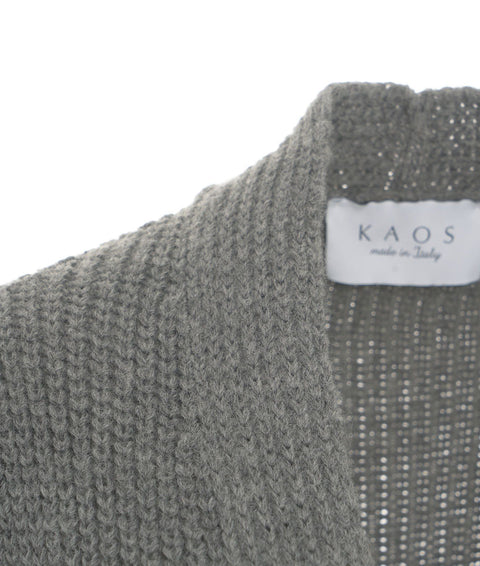 Maxi cardigan in maglia #grigio