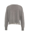 Knit pullover con frange #grigio