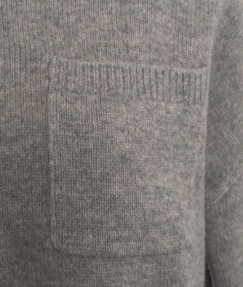 Knit pullover con frange #grigio