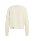 Knit pullover con frange #bianco