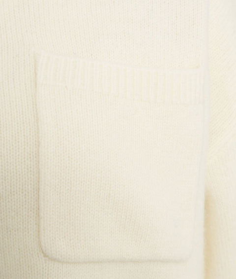 Knit pullover con frange #bianco