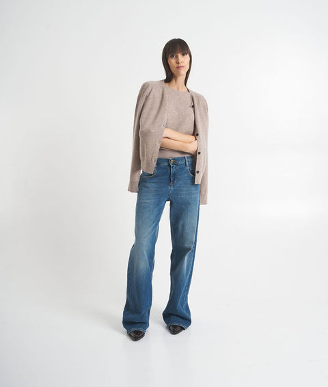 Set: Cardigan e t-shirt in lana #marrone