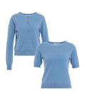 Set: Cardigan e t-shirt in lana #blu