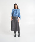 Set: Cardigan e t-shirt in lana #blu