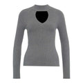 Maglione in maglia con cut out #grigio